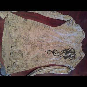 Rock and roll cowgirl burnout shirt